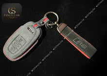 Load image into Gallery viewer, Premium Alcantara Leather RS logo Key Fob Cover Case For Audi RS4 RS5 RS6 RS7 R8 Old Model Key Exclusive Made
