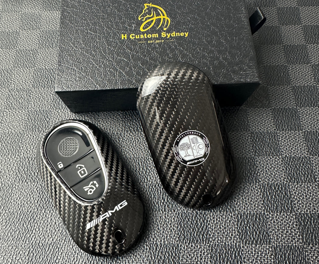 Luxury Carbon Fiber Key Fob Cover Case For Mercedes AMG New C E GLC S EQ Class W206 X254 W223 C236 W214 X290 Exclusive Made