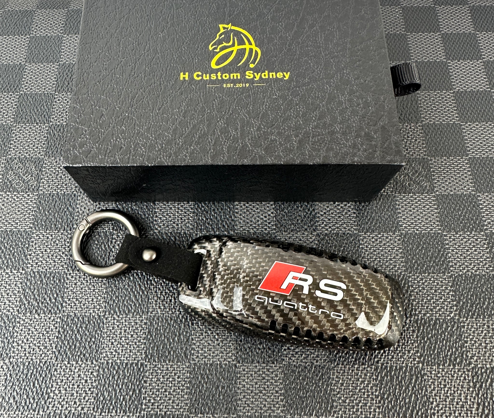 Genuine Carbon Fiber Key Cover Keyring Package for Audi RSQ8 RS7 RS6 R ...