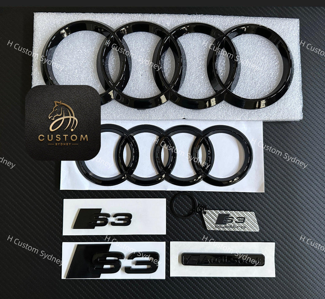 S3 All Black Badges Package For Audi S3 8V GY 2015-2023 Exclusive Pack