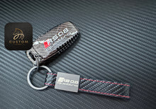 Load image into Gallery viewer, Genuine Carbon Fiber Key Cover Keyring Package for Audi RSQ8 Exclusive Made
