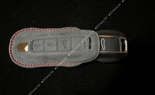 Load image into Gallery viewer, Premium Alcantara Leather Key Fob Cover Case For Porsche Taycan 4S Turbo S Exclusive Gift
