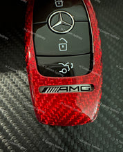 Load image into Gallery viewer, Genuine Carbon Fiber Key Fob Cover For Mercedes C63s E63s GLC63s GLE63s GT63S GLS63 AMG Model
