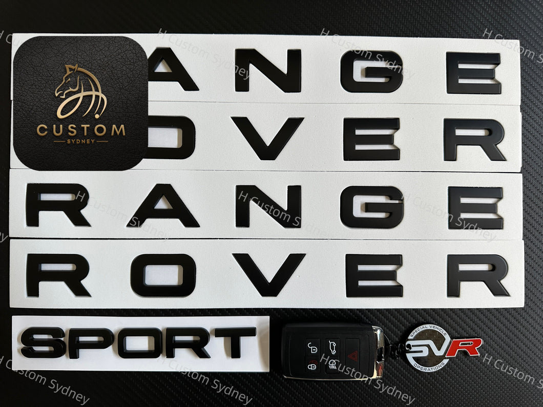 OEM Matte Black Range Rover Badges Package For Range Rover Sport Exclusive Pack