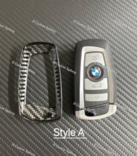 Load image into Gallery viewer, Premium Genuine Carbon Fiber Key Fob Cover Case Keychain For BMW M Performance Models Exclusive Pack
