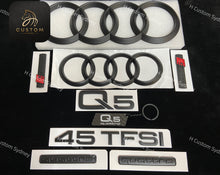 Load image into Gallery viewer, Q5 Matte Black Full Badges Package For Audi Q5 45TFSI Exclusive Pack
