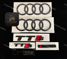 Load image into Gallery viewer, Matte Black TTS Badges Package For Audi TTS FV model MK3
