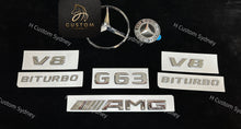 Load image into Gallery viewer, Chrome Silver G63 Badges Package For Mercedes G63 AMG W463 W464 2013-2023 models Exclusive Pack
