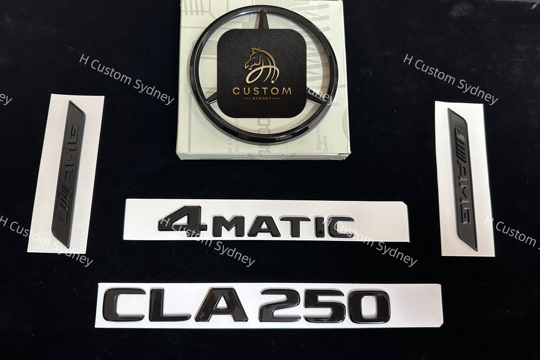 Gloss Black CLA250 C118 Badges Package For Mercedes CLA250 New C118 Model ONLY