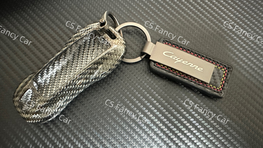 Premium Fiber Key Fob Cover Case For Porsche Cayenne S GTS Turbo Custom Made