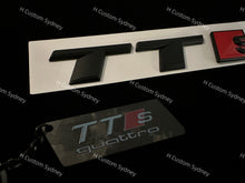 Load image into Gallery viewer, Matte Black TTS Badges Package For Audi TTS FV model MK3
