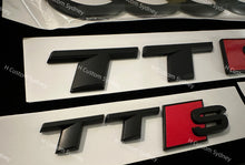 Load image into Gallery viewer, Matte Black TTS Badges Package For Audi TTS FV model MK3
