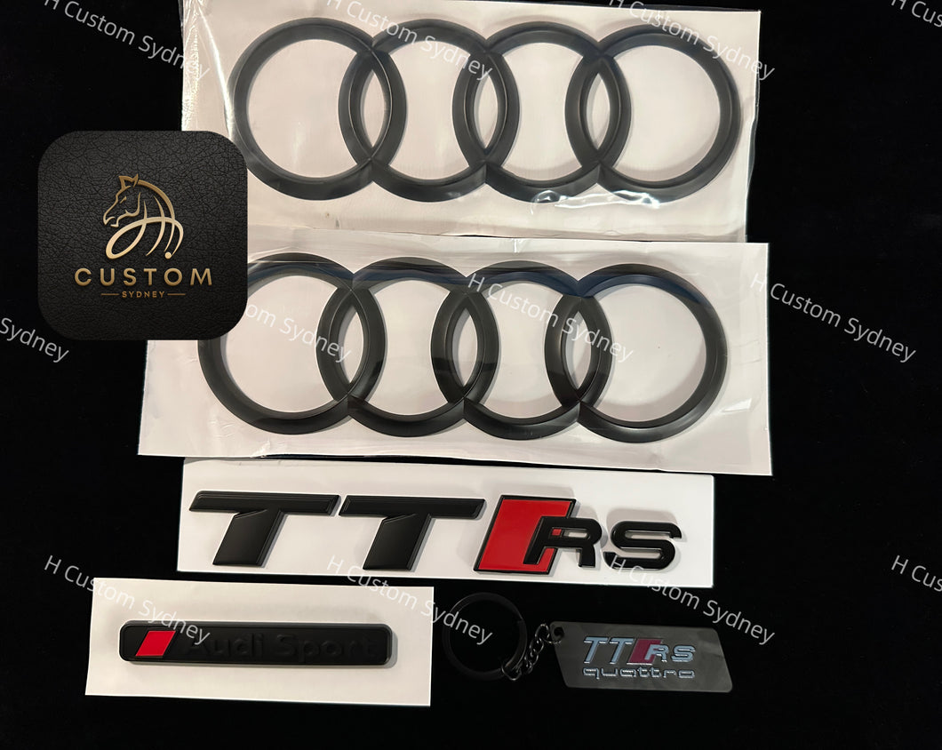 Matte Black TTRS Badges Package For Audi TTRS FV model MK3