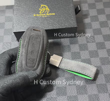 Load and play video in Gallery viewer, Premium Alcantara Key Case Keychain Set for Porsche Macan EV Turbo Exclusive Edition

