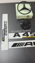 Load and play video in Gallery viewer, A45S Gloss Black Full Black Badges Emblems Package For Mercedes A45S W177 2023+ Model Exclusive Night Edition Pack
