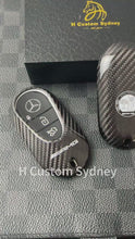 Load and play video in Gallery viewer, Luxury Carbon Fiber Key Fob Cover Case For Mercedes AMG New C E GLC S EQ Class W206 X254 W223 C236 W214 X290 Exclusive Made
