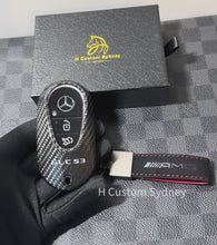 Load and play video in Gallery viewer, Premium Carbon Fiber Key Fob Cover For Mercedes AMG GLC53 X254 C254 Model Exclusive Edition
