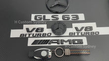 Load and play video in Gallery viewer, Gloss Black GLS63 AMG Badges Package For Mercedes GLS63 X166 Night Edition
