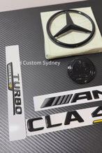 Load and play video in Gallery viewer, CLA45S Gloss Black Full Black Badges Emblems Package For Mercedes CLA45S C118 2024+ Models Exclusive Night Edition Pack
