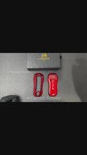 Load and play video in Gallery viewer, Luxury Red Carbon Fiber Key Shell Fit For Porsche Car Key Fob Exclusive Edition
