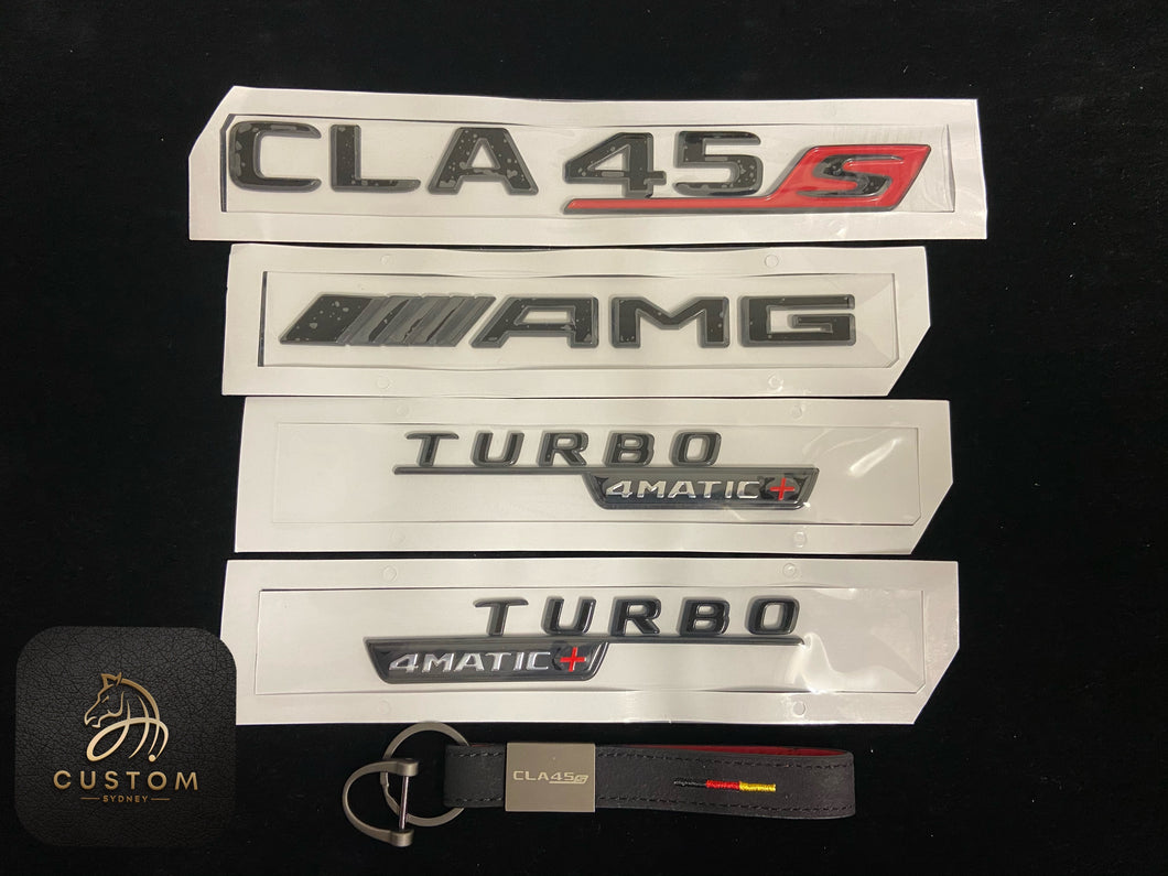 Gloss Black CLA45S AMG Badges Emblems Package For CLA45S C118 Custom Gift