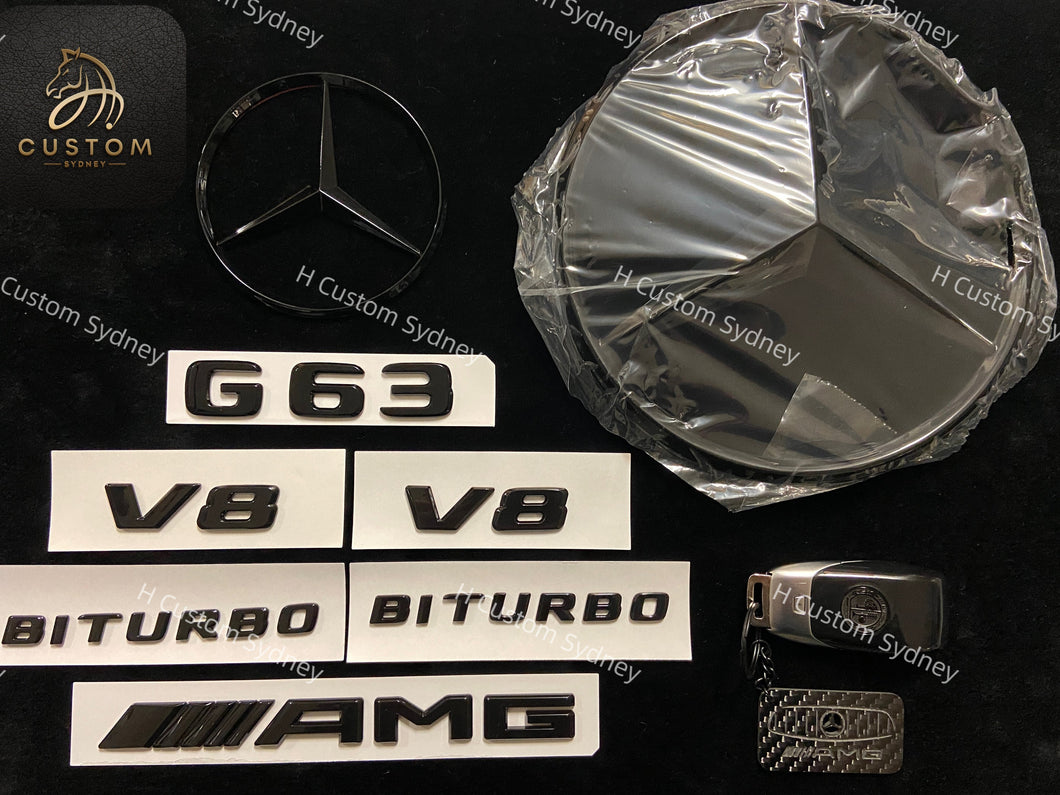 All Black G63 Full badges Package for Mercedes G63 2013-2023 Exclusive Pack