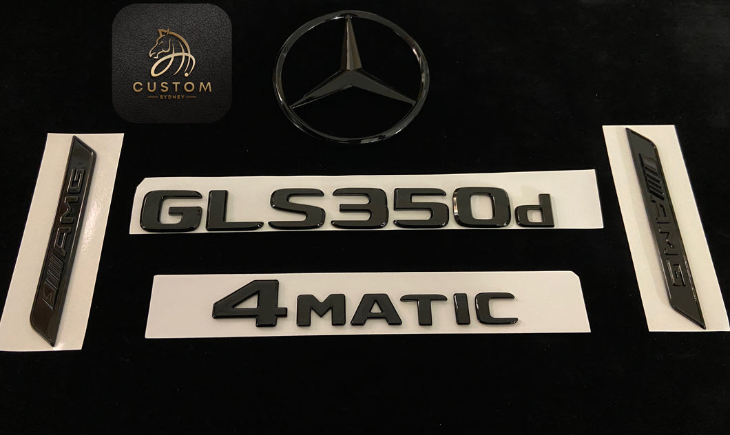 Gloss Black GLS350d  Full Badges Package For Mercedes GLS350d X166 2016-2019 Custom Gift