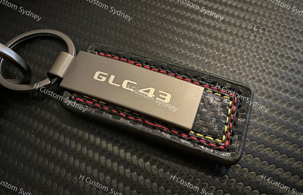 GLC43 Carbon fiber Keyring Keychain For Mercedes GLC43 AMG Models Custom Gift