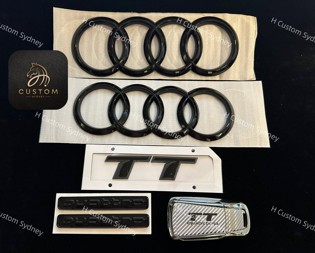 TT Gloss Black Badges Package For Audi TT FV MK3 2015-2023 Model Exclusive Pack