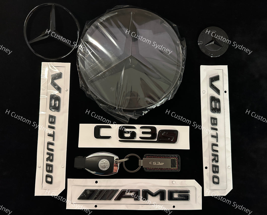 C63s Full Blacked out Badges Package For Mercedes C63s 2015-2018 Models W205 C205 S205 A205 ONLY