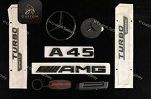 Load image into Gallery viewer, Gloss Black A45 Badges Package For Mercedes AMG A45 W176 Exclusive Pack
