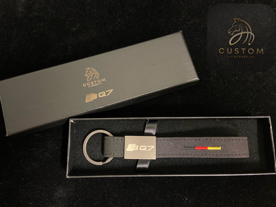 SQ7 Alcantara Keyring Keychain For Audi SQ7 Custom Gift