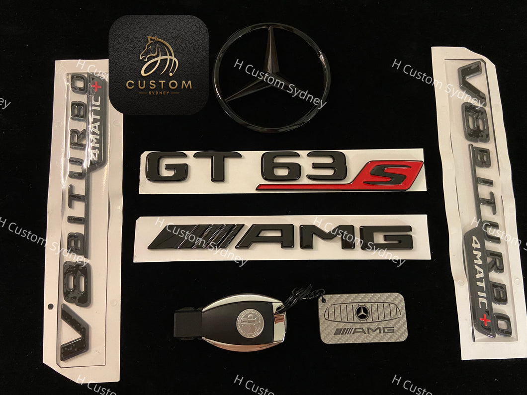 Gloss Black Full Badges Package For Mercedes AMG GT63S X290 ONLY