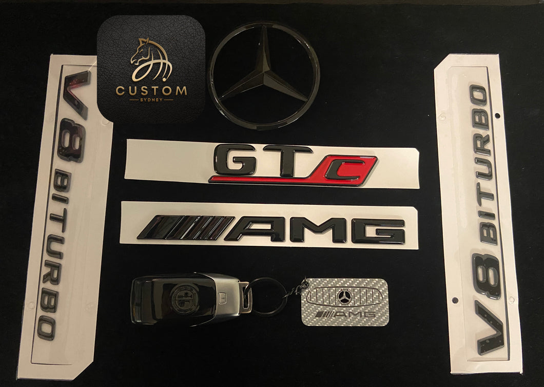 Gloss Black Full Badges Package For Mercedes amg GTC C190