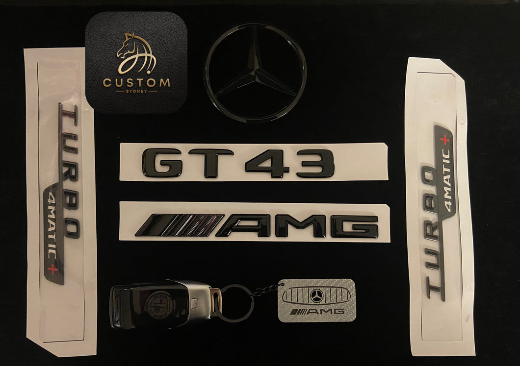 Gloss Black Full Badges Package For Mercedes AMG GT43 X290 ONLY