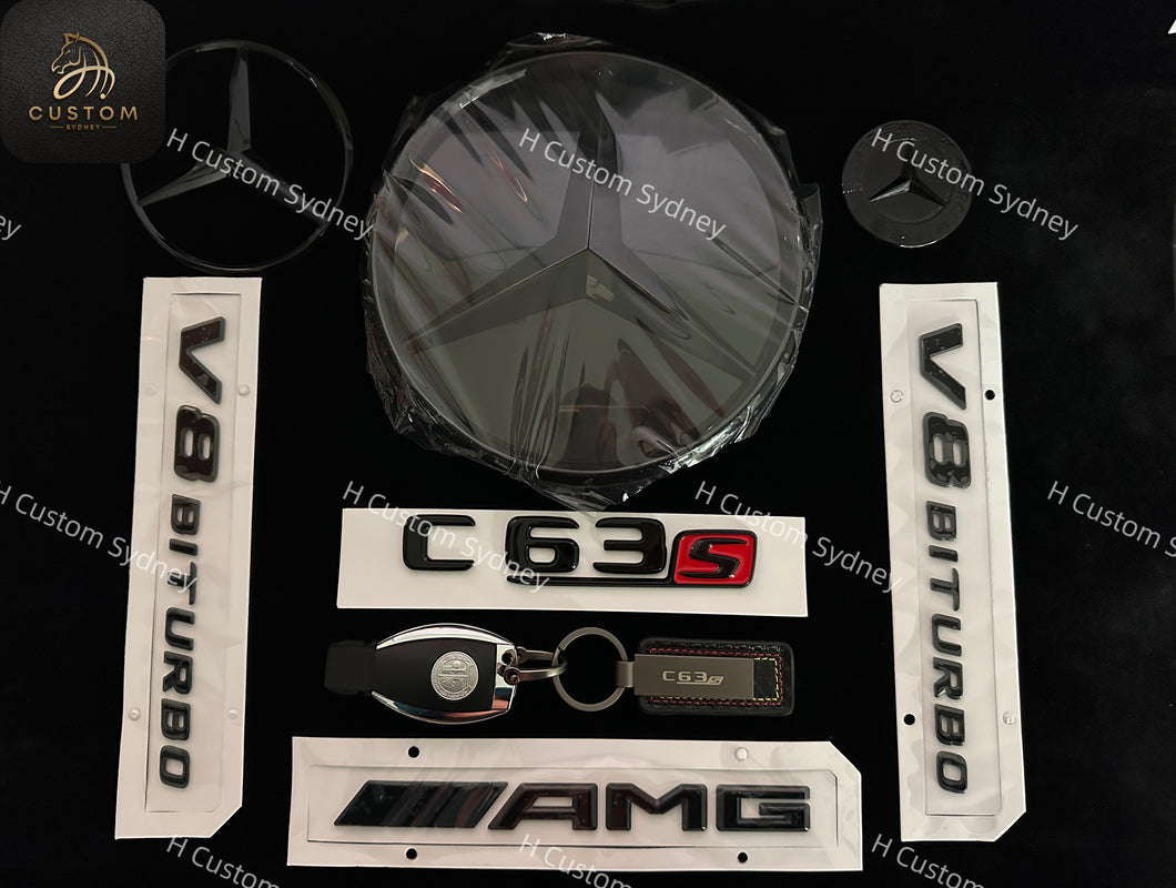 C63s Full Blacked out Badges Package For Mercedes C63s 2015-2018 Models W205 C205 S205 ONLY