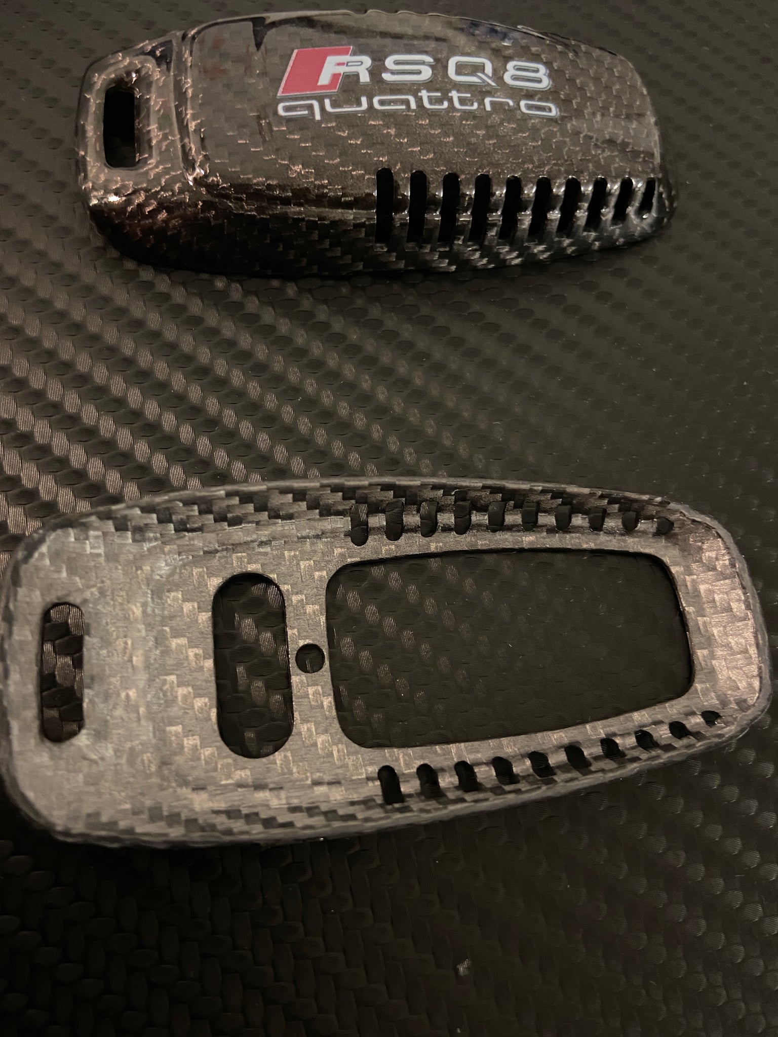 Genuine Carbon Fiber Key Cover Keyring Package for Audi RSQ8 – H ...