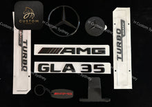 Load image into Gallery viewer, Gloss Black Badges Package For Mercedes GLA35 AMG Exclusive Pack
