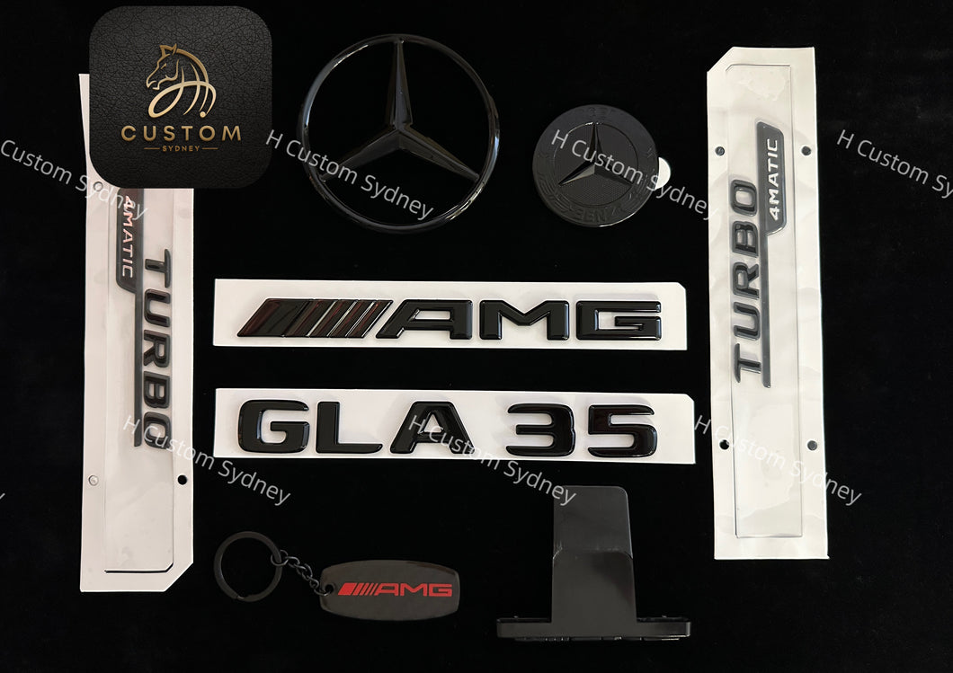 Gloss Black Badges Package For Mercedes GLA35 AMG Exclusive Pack