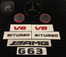 Load image into Gallery viewer, Gloss Black G63 Badges Package For Mercedes G63 AMG W463 W464 Exclusive Pack
