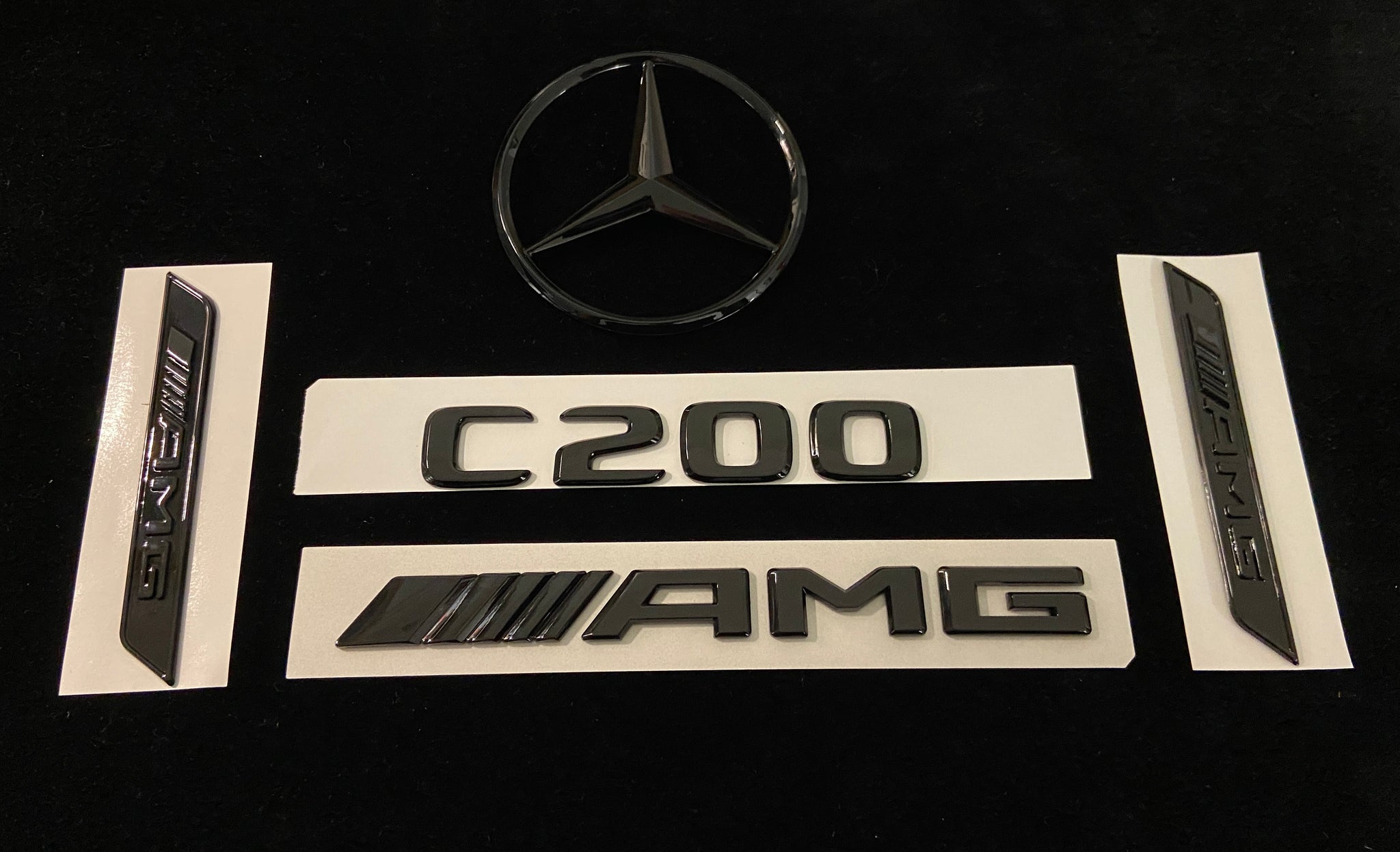 Glossy Black 3D AMG Mercedes Emblem Logo -  UK