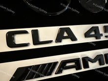 Load image into Gallery viewer, Gloss Black CLA45 Badges Package For Mercedes AMG CLA45 C117 Exclusive Pack
