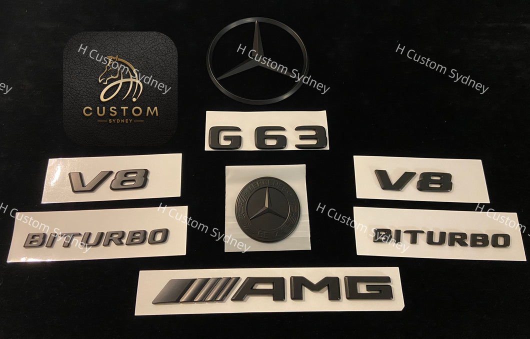 Matte Black G63 Badges Package For Mercedes G63 AMG 2013-2023 models Exclusive Pack