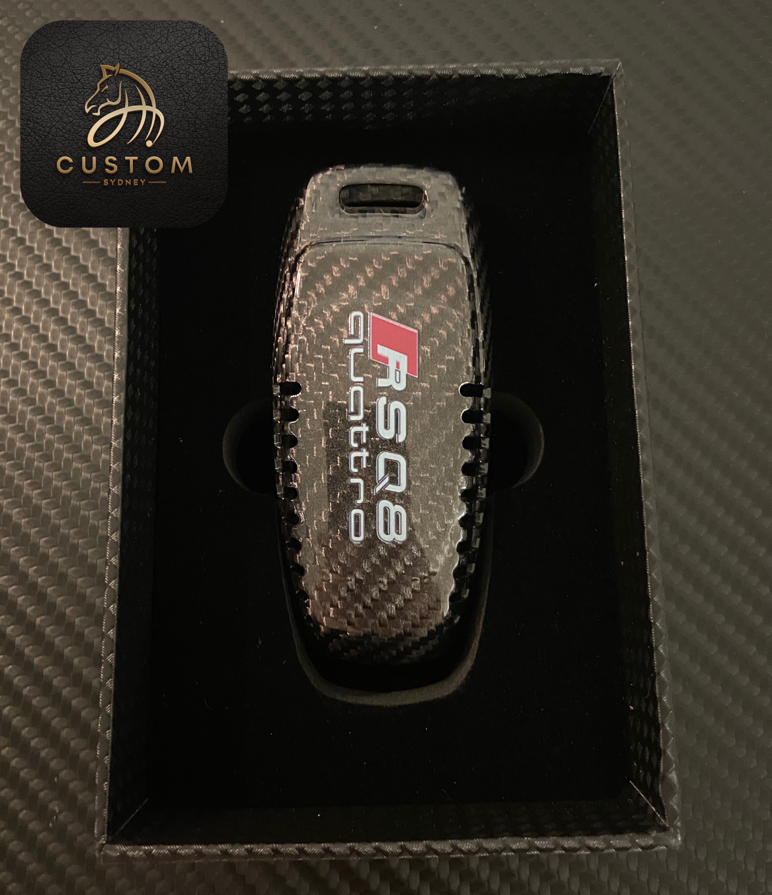 Genuine Carbon Fiber Key Cover Keyring Package for Audi RSQ8 – H ...