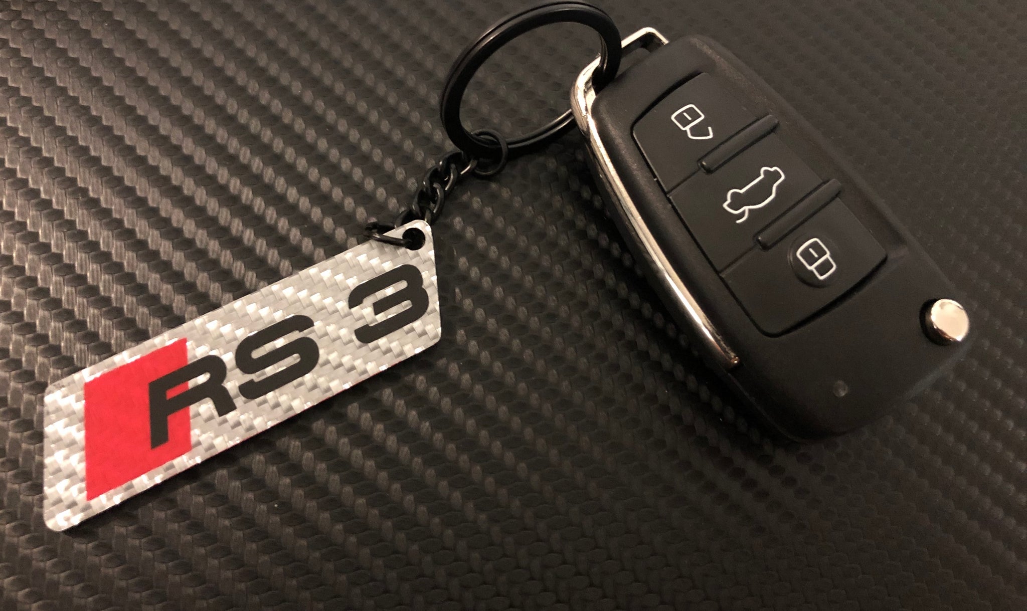 RS3 Keyring Keychain For Audi RS3 Genuine Carbon Fiber Custom Gift – H ...