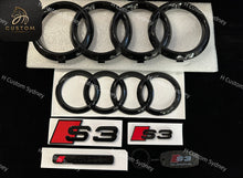 Load image into Gallery viewer, Gloss Black S3 Badges Package For Audi S3 GY  2021-2024 ONLY Exclusive Pack
