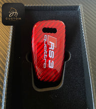 Load image into Gallery viewer, Genuine Carbon Fiber Keyring Key Fob Cover Package For Audi RS3 S3 RSQ3 Q3 Custom Made
