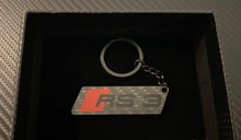 Load image into Gallery viewer, Gloss Black Genuine Carbon Fiber RS3 Keyring Keychain For Audi RS3 Custom Gift
