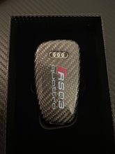 Load image into Gallery viewer, Genuine Carbon Fiber Keyring Key Fob Cover Package For Audi RS3 S3 RSQ3 Q2 Q3 R8 Custom Made Exclusive Gift
