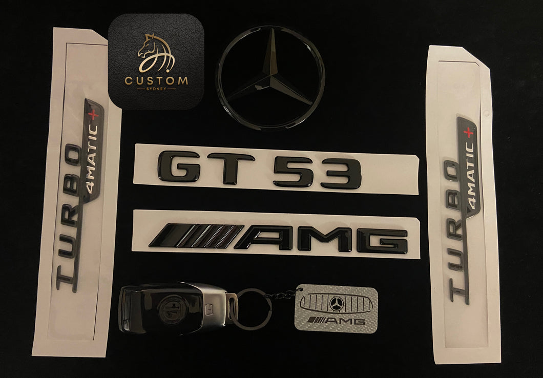 Gloss Black Full Badges Package For Mercedes AMG GT53 X290 ONLY